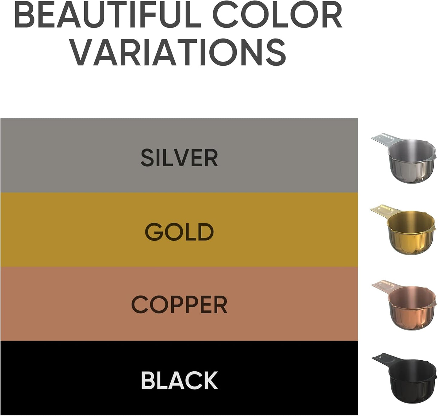 Color Up 1 Cup Measuring Cup (240 ml) – Premium Copper Stainless Steel, Accurate for Wet & Dry