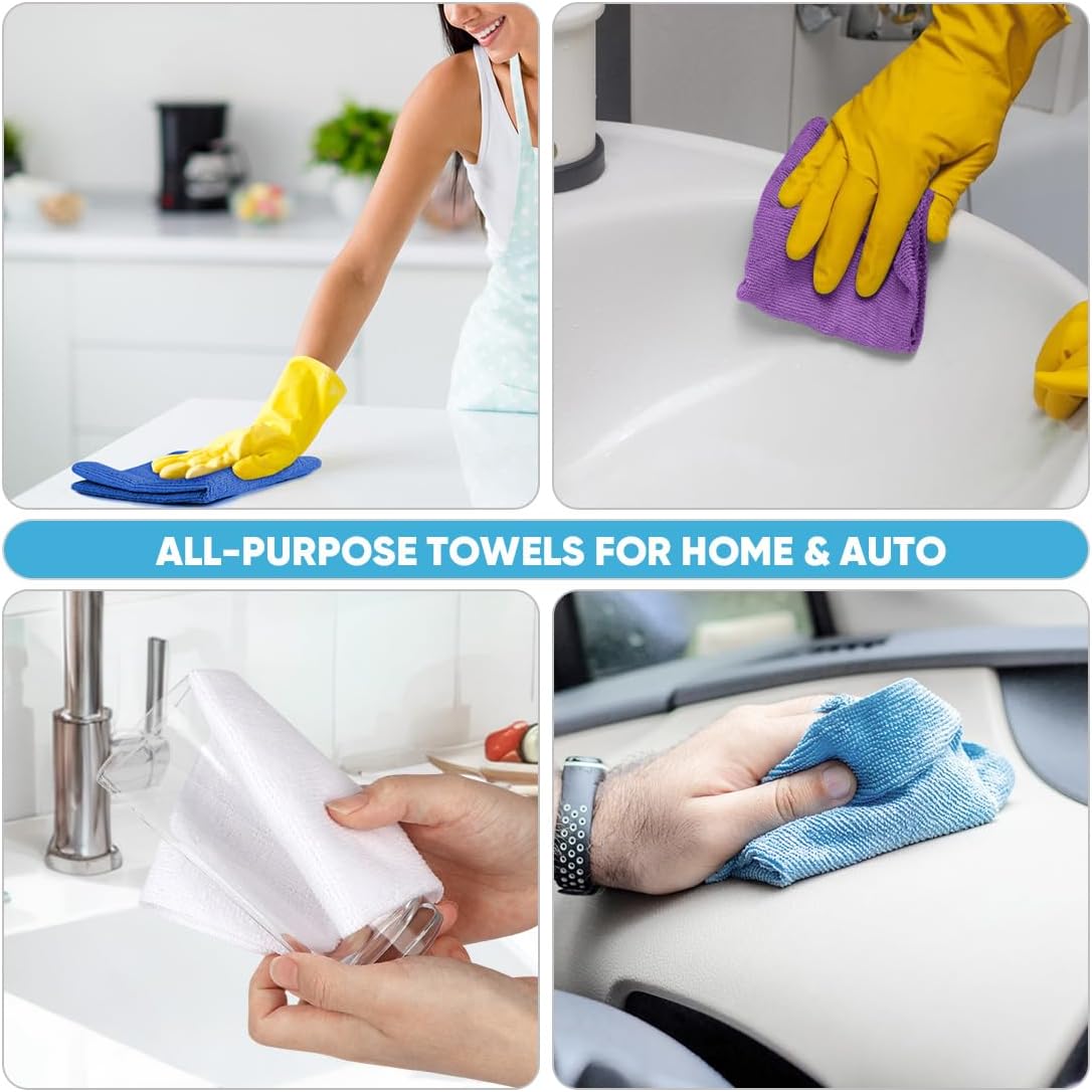 AIDEA Microfiber Cleaning Cloth Roll, 75PK, Reusable Paper Towels Tear Away Cloth, Microfiber