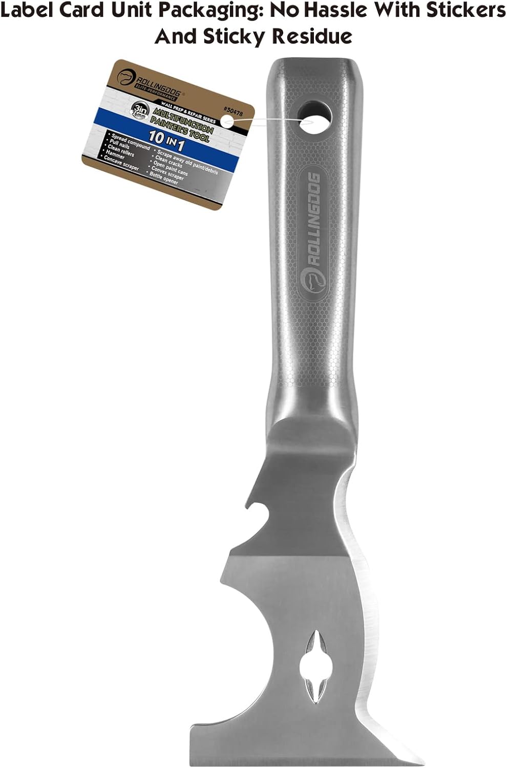 ROLLINGDOG 10 in 1 Painter's Tool - Stainless Steel Mirror Polished One Piece Blade And Laser