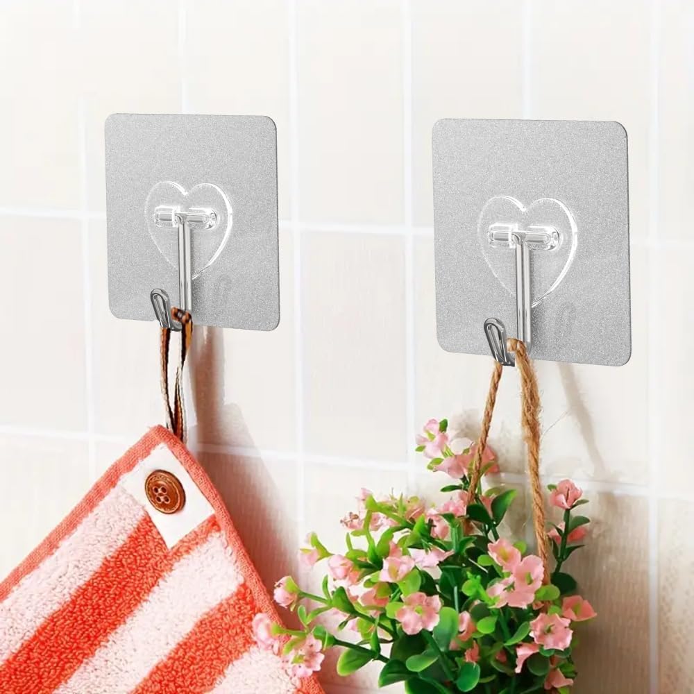 DGYB 20 Pcs Adhesive Hooks for Hanging 22lb Self Adhesive Wall Hooks Heavy Duty Waterproof