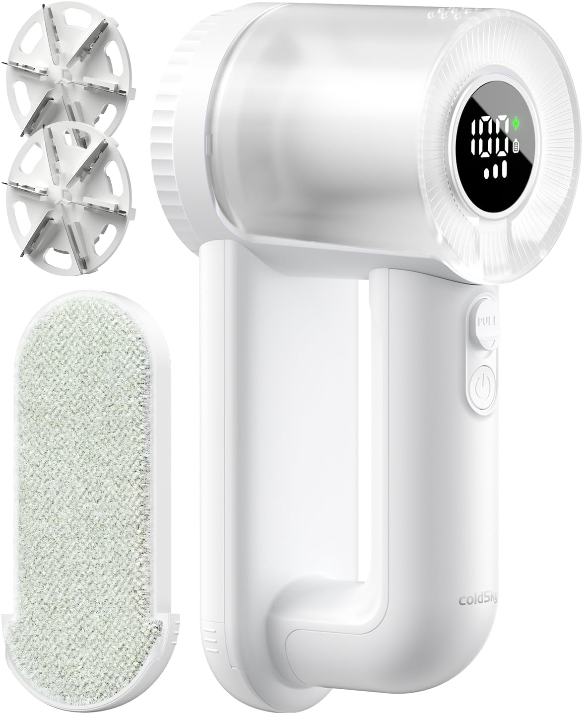 coldSky Electric Fabric Shaver & Lint Remover, Rechargeable Portable 3-Speed LED Digital Display