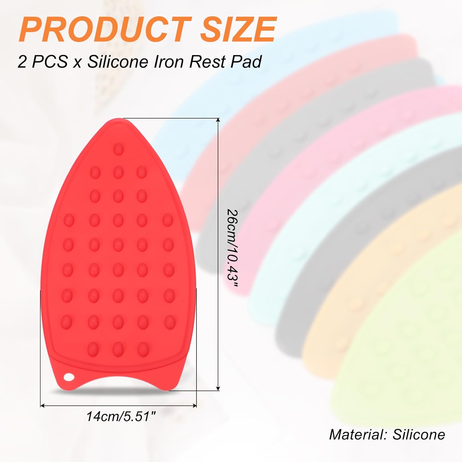 PATIKIL Silicone Iron Rest Pad, 2 Pcs Multipurpose Hot Heat Resistant Iron Rest Plate Protective
