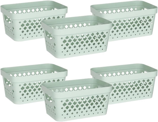 Glad Plastic Baskets for Organizing, Set of 6 | Pantry Storage for Under Counter, Linen Closet, and