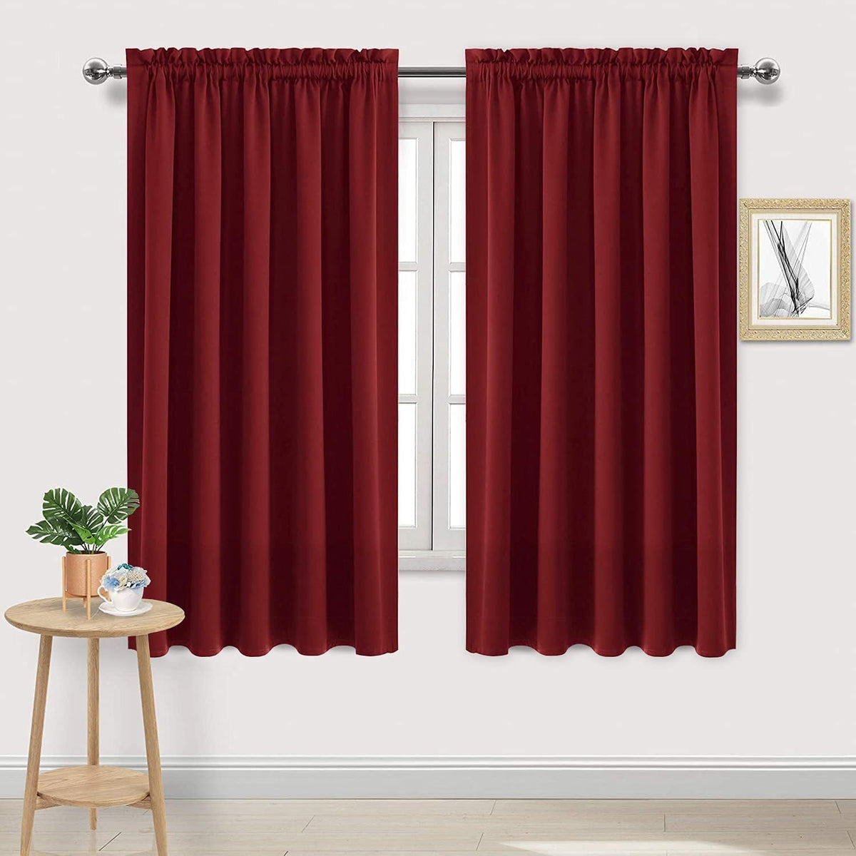 DWCN Burgundy Room Darkening Blackout Curtains - Thermal Insulated Privacy Energy Saving Window