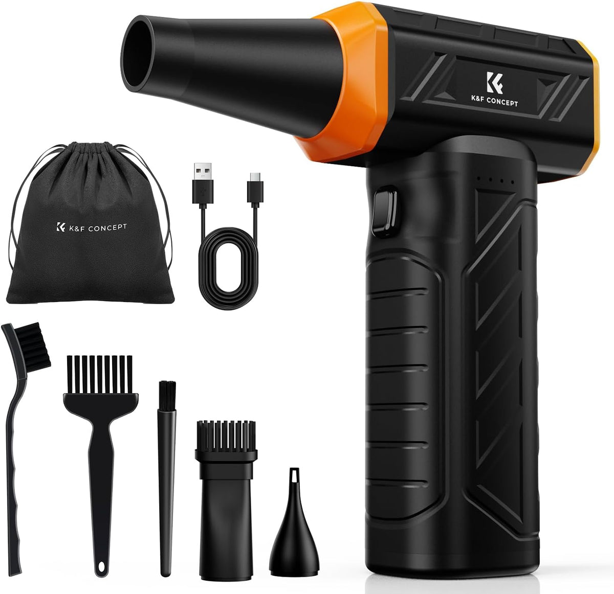K&F CONCEPT Long-Lasting Compressed Air Duster, 8000mAh-150min Endurance| 150000RPM|LED Light|3