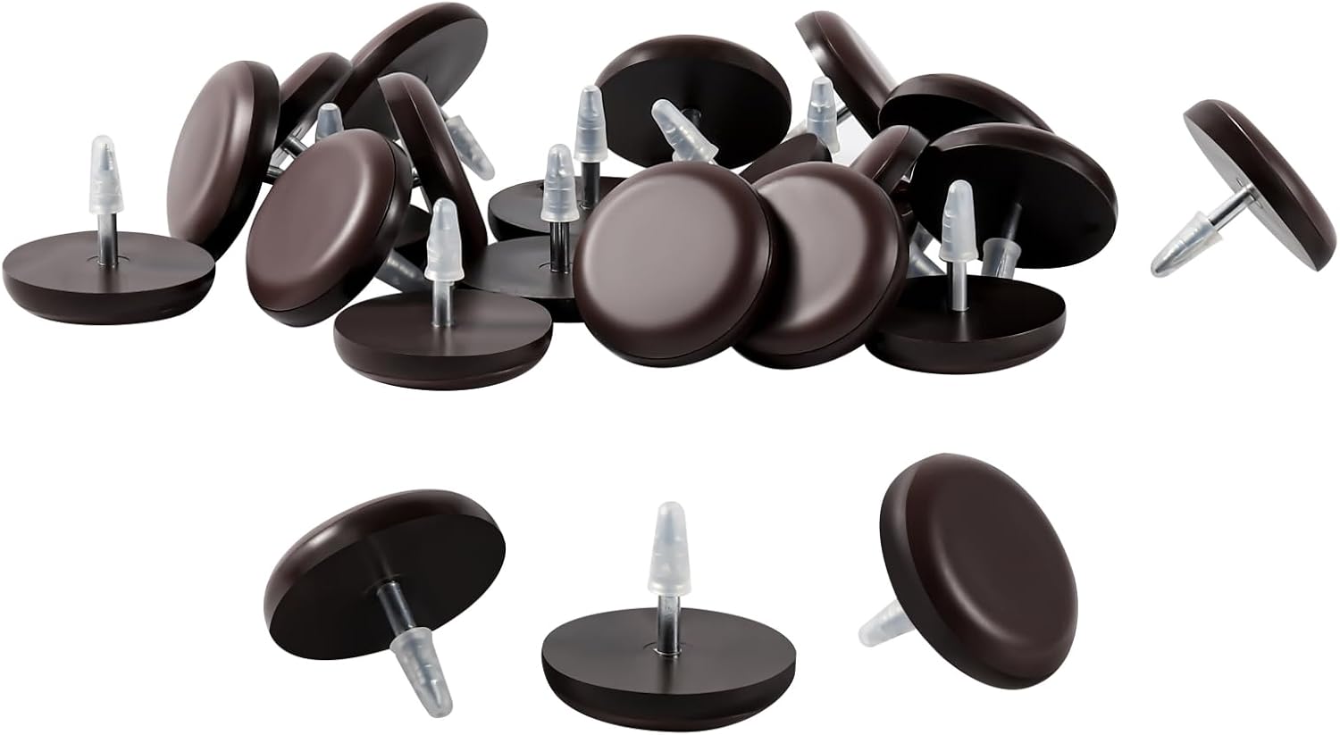 1" Nail on Furniture Sliders (24 Pack) - Furnigear Heavy Duty PTFE (Teflon) Chair Sliders Glides