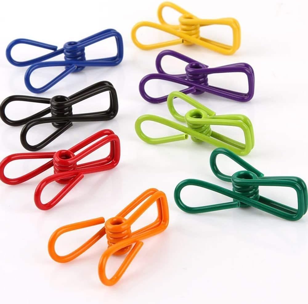 30 Pcs 2 Inch 10 Different Random Colors Chip Clips, PVC Coating High Elasticity Strength Clothes