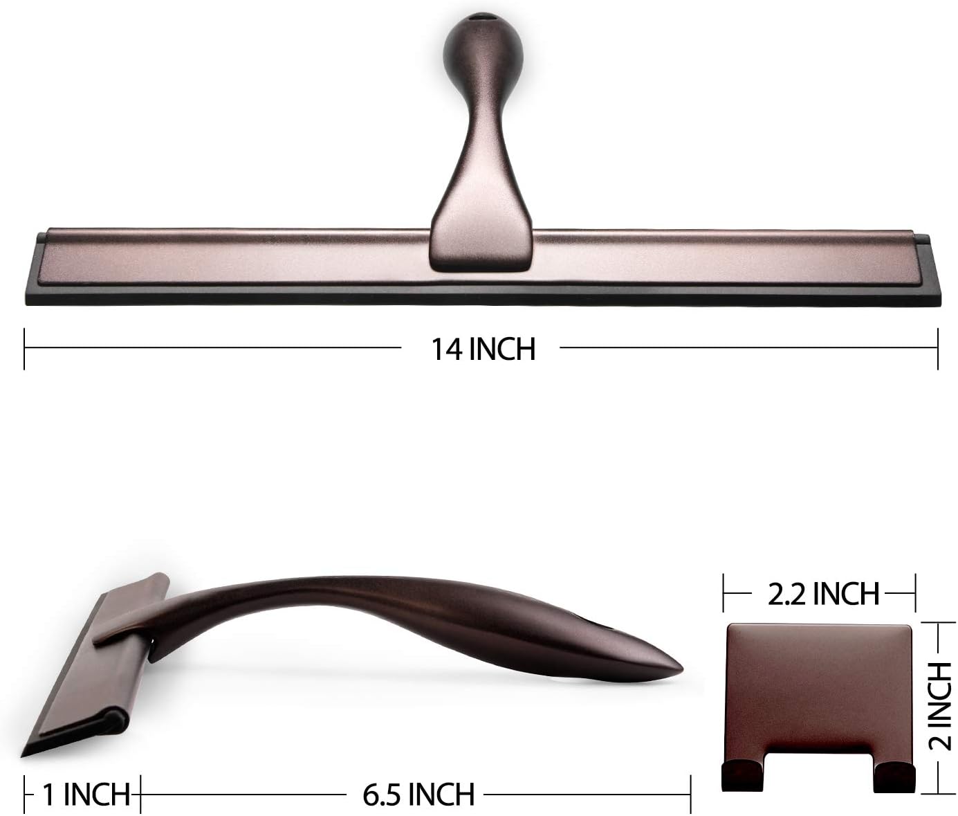 Hiware All-Purpose Shower Squeegee for Shower Doors, Bathroom, Window and Car Glass - Bronze