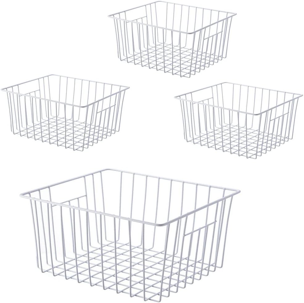 Upright Freezer Organizer Bins， Freezer Baskets for 14, 15 cu.ft Standup Freezer, Wire Storage