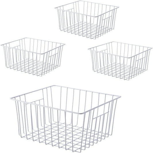 Upright Freezer Organizer Bins， Freezer Baskets for 14, 15 cu.ft Standup Freezer, Wire Storage