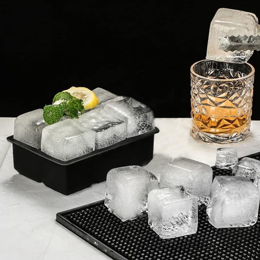 ROTTAY Ice Cube Trays (Set of 2), Sphere Ice Ball Maker with Lid & Large Square Ice Cube Maker for