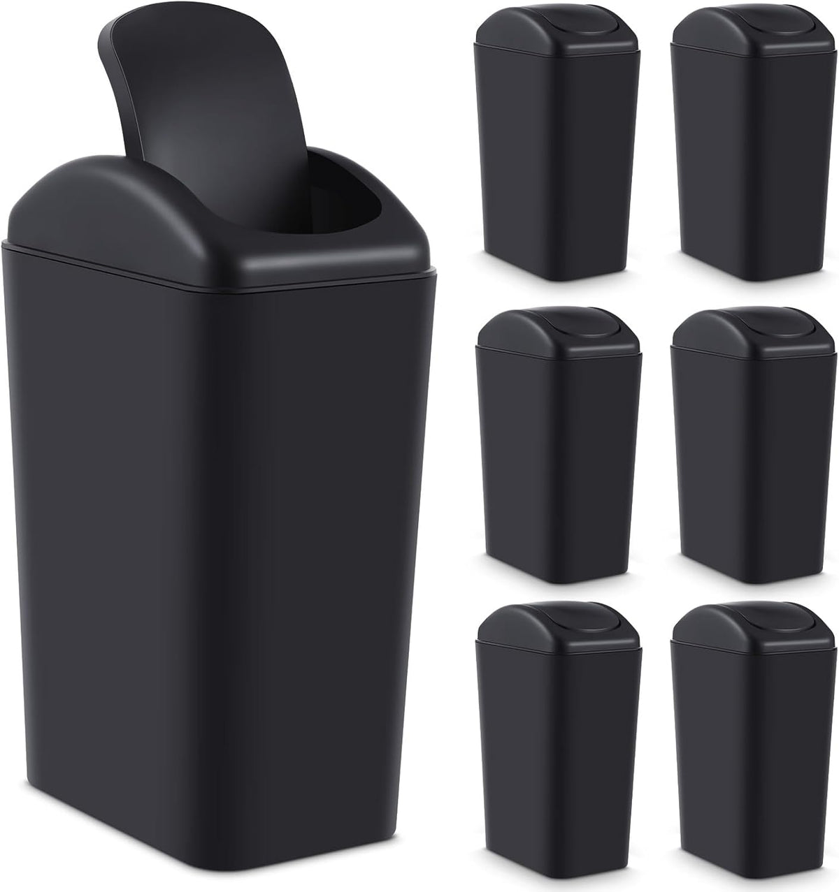Hoolerry 2 Pcs 3 Gallon/12 Liter Small Trash Can Plastic Kitchen Garbage with Lid Small Trash Bin