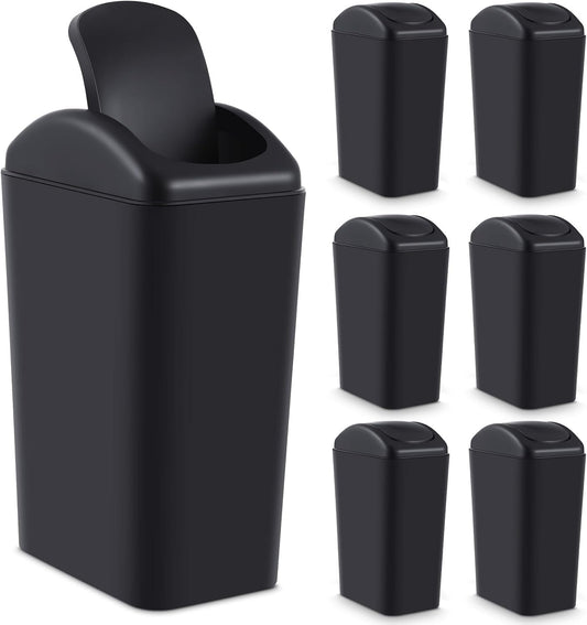 Hoolerry 2 Pcs 3 Gallon/12 Liter Small Trash Can Plastic Kitchen Garbage with Lid Small Trash Bin