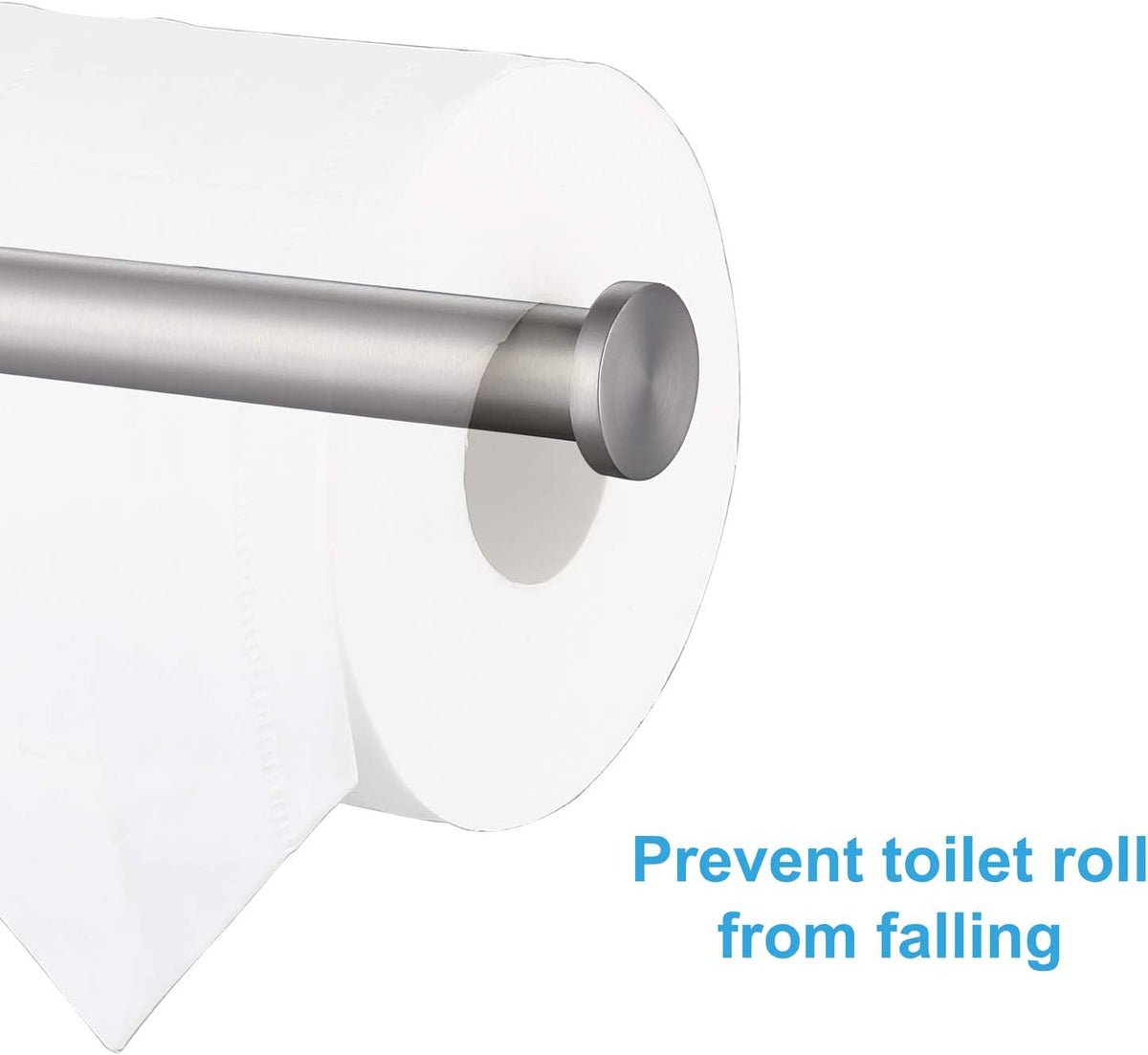 TASTOS Brushed Nickel Toilet Paper Holder SUS304 Stainless Steel, Modern Round Tissue Roll Holders