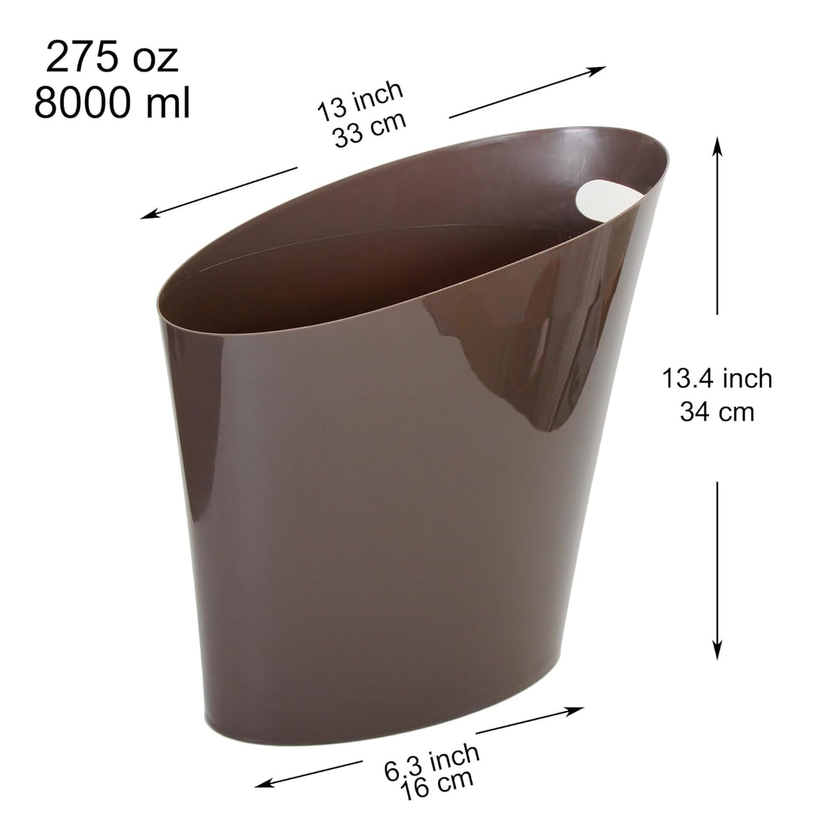 Youngever 2 Gallon Slim Trash Can, Plastic Garbage Container Bin, Small Trash Bin with Handles for