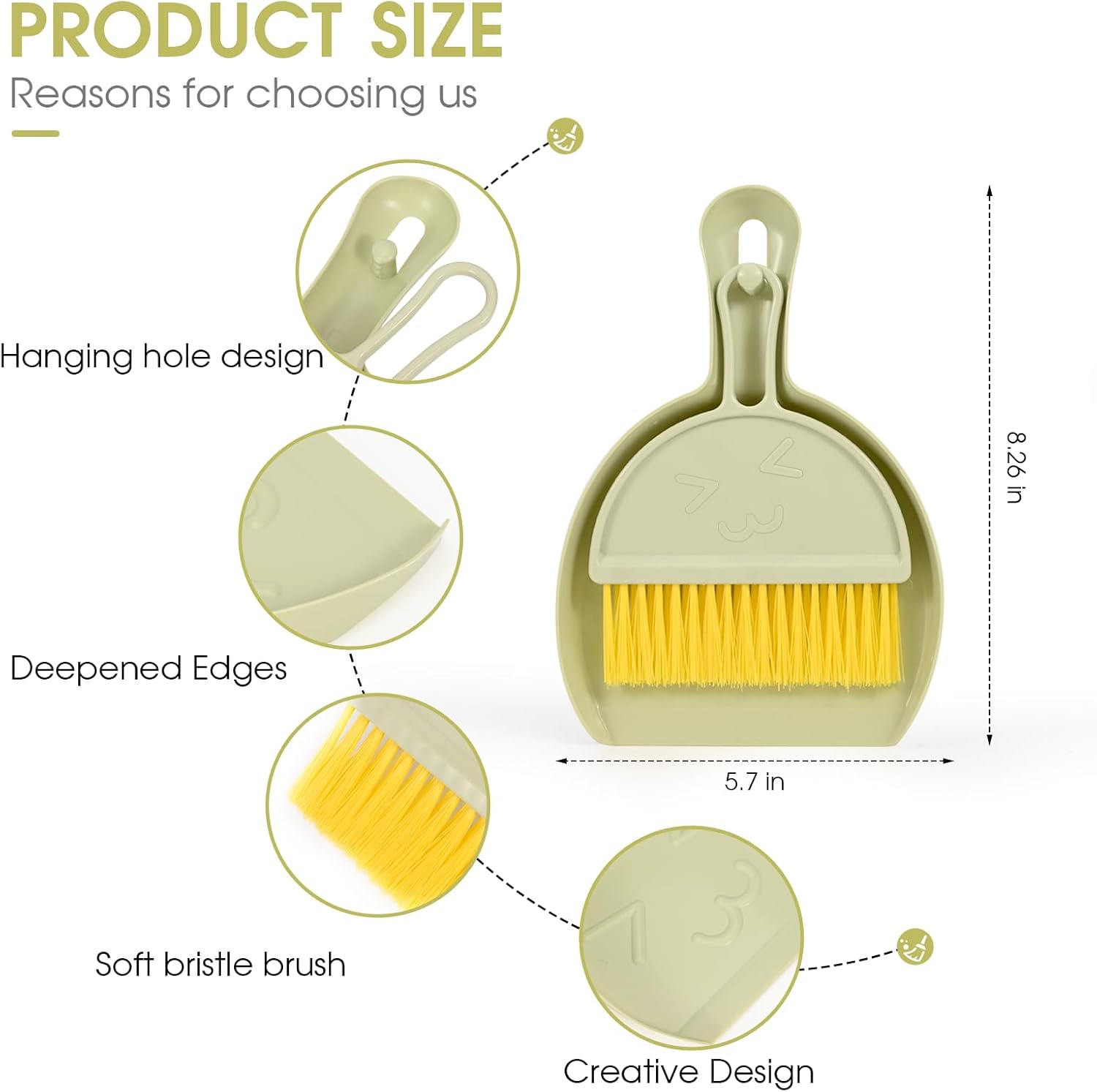Small Broom and Dustpan Set,mini Compact Portable, for Home, Sofas, Kitchen countertops, Storage