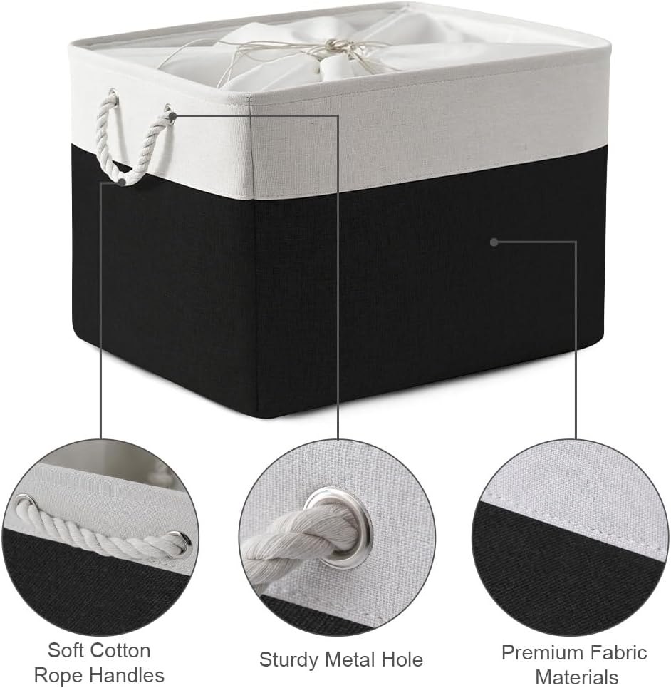 TheWarmHome Organization and Storage for Shelves - Extra Jumbo 3 Pack 20.5x15.7x13.8 inch Fabric