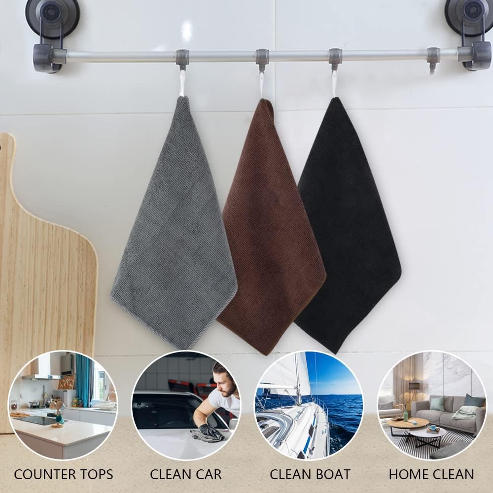 KinHwa Microfiber Dish Cloths for Washing Dishes Ultra Absorbent Dish Rags Fast Drying Kitchen Wash