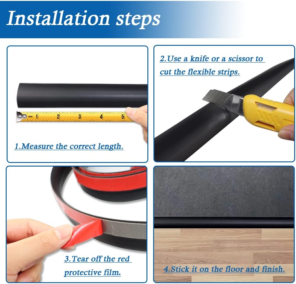 Floor Transition Strip Self Adhesive Carpet & Flooring Transitions Edging Trim Strip PVC Threshold