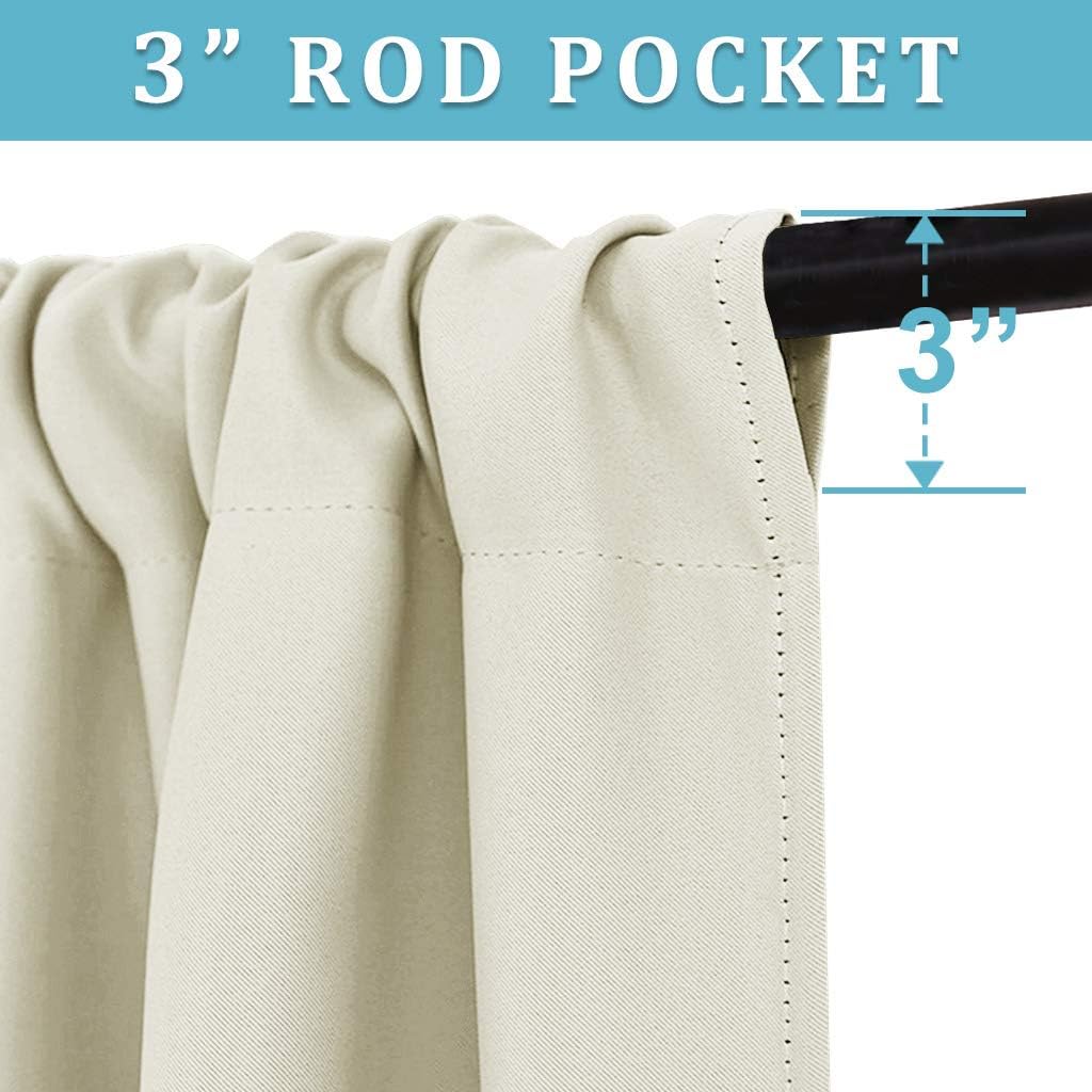 RYB HOME Blackout Curtains for Kitchen, Over Sink Privacy Curtains Window Decor, Thermal Insulating