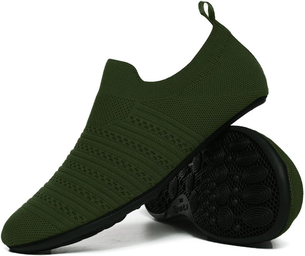 QZKDM Lightweight Slip on Grip Indoor House Slippers Barefoot Non Slip Home Exercise Yoga Shoes for