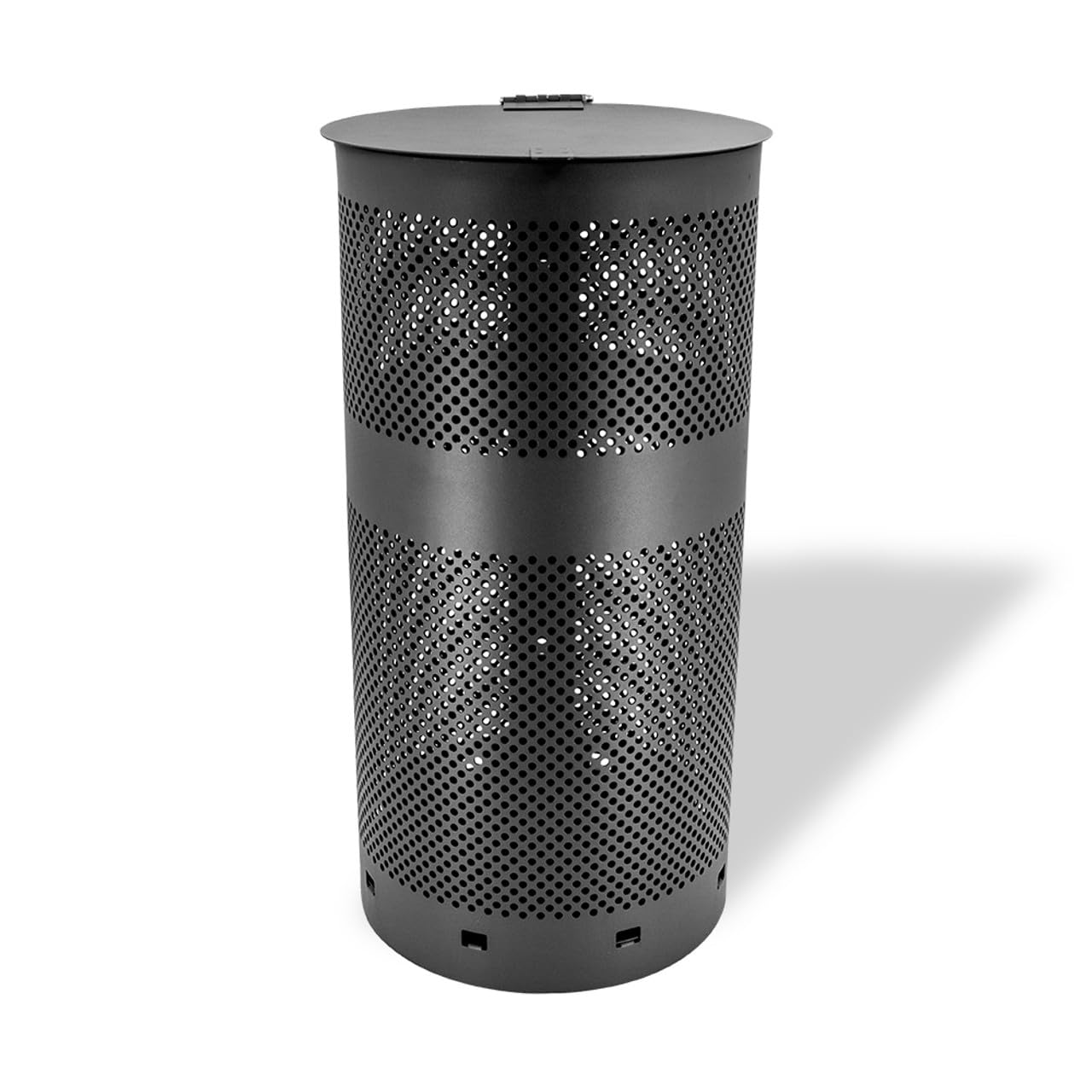 ZERO WASTE USA - Round Outdoor 10 Gallon Capacity Waste Can - 100% Rust-Free, Powder-Coated