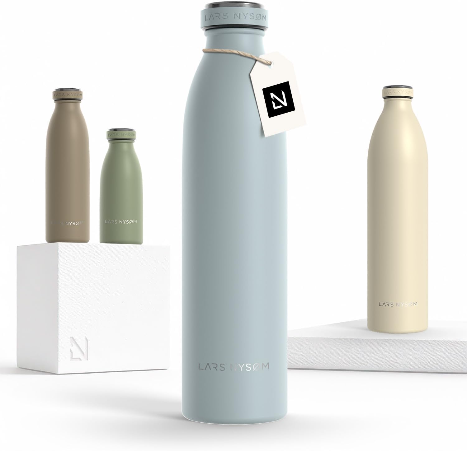 LARS NYSØM Stainless Steel Insulated Water Bottle 12oz 17oz 25oz 34oz 51oz | Insulated Thermo Flask