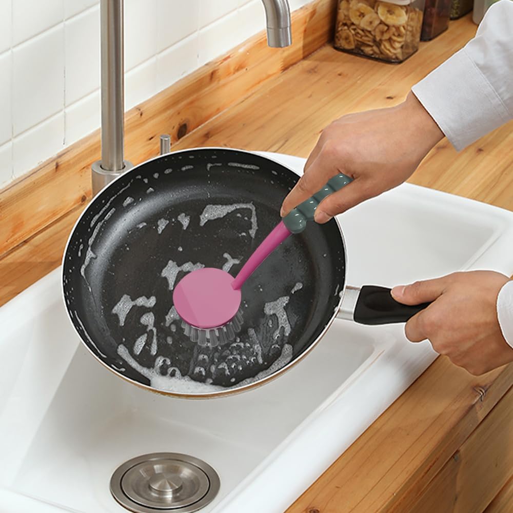6 PCS Cleaning Brush, Scrub Brush Set for Kitchen and Bathroom Household Use with Various Brushes