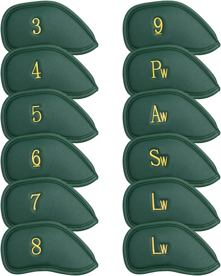 CRAFTSMAN GOLF 12pcs or 1pc Thick Synthetic Leather Golf Iron Head Covers Set Headcover Fit All