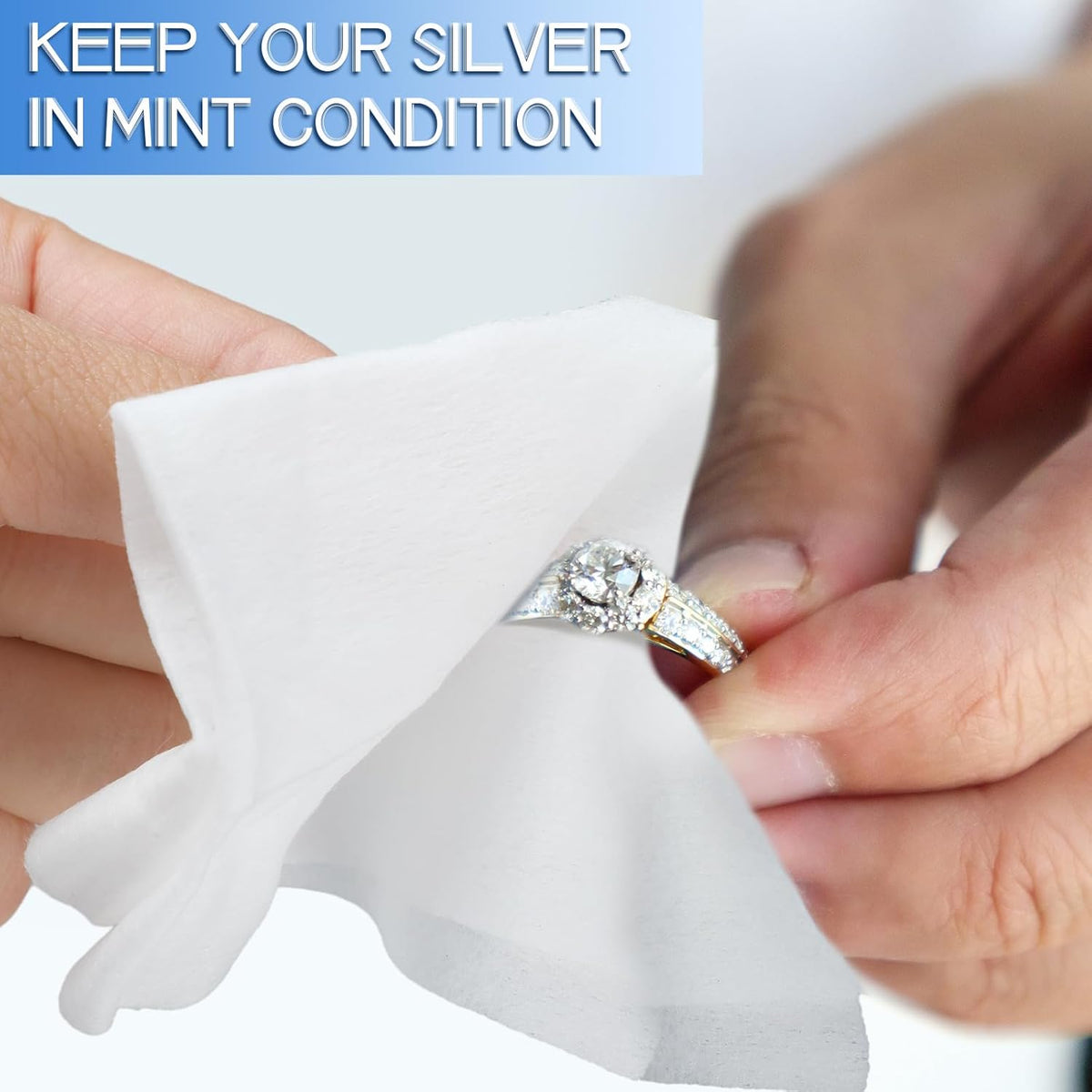 6 Pack/ 72 Pcs Silver Cleaner Wipes Silver Polish Jewelry Cleaner Cleaning Jewelry Wipes for