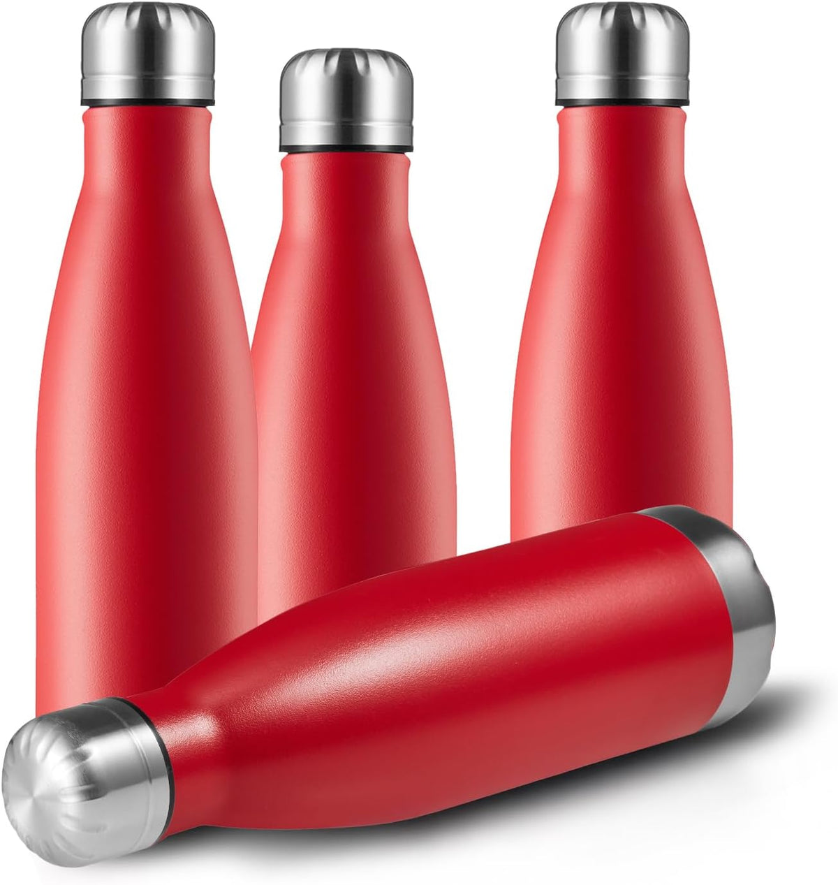 MEWAY 17oz Sport Water Bottle 4 Pack Vacuum Insulated Stainless Steel Leak-Proof Double Wall Cola