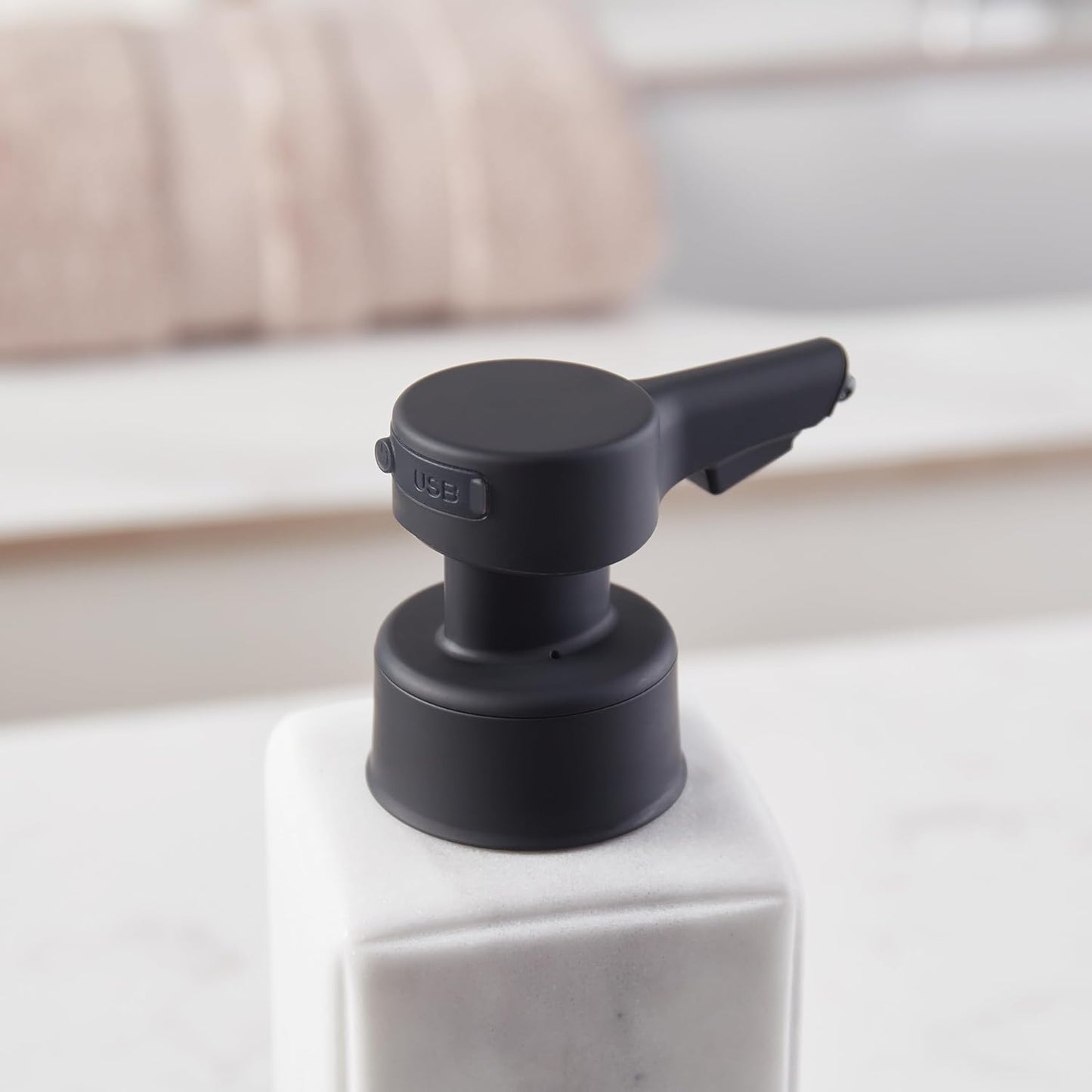 DKNY Hands Free Automatic Liquid Soap Dispenser, Refillable, Rechargeable Touchless Sensor Pump