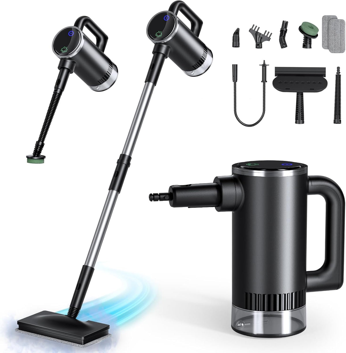 11-in-1 Steam Mop - Detachable Handheld Steam Cleaner with 500mL Tank, 260℉ Floor Steamer for