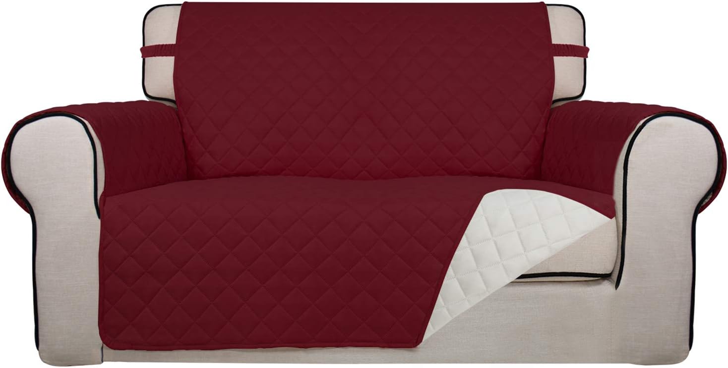 PureFit Reversible Quilted Sofa Cover, Water Resistant Slipcover Furniture Protector, Washable