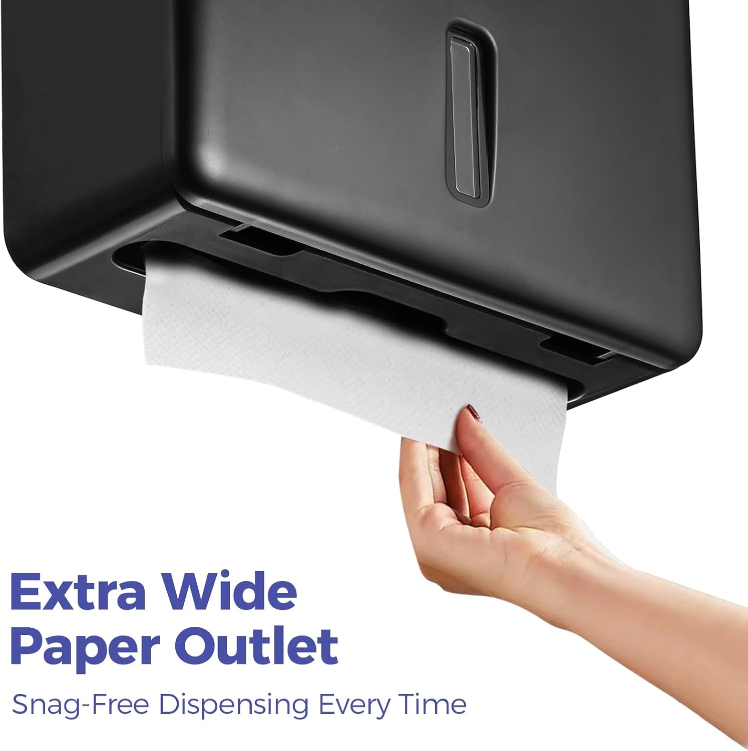 Multifold Paper Towel Dispenser Wall Mount (Black) – Large Capacity C-Fold, Trifold, and Folded