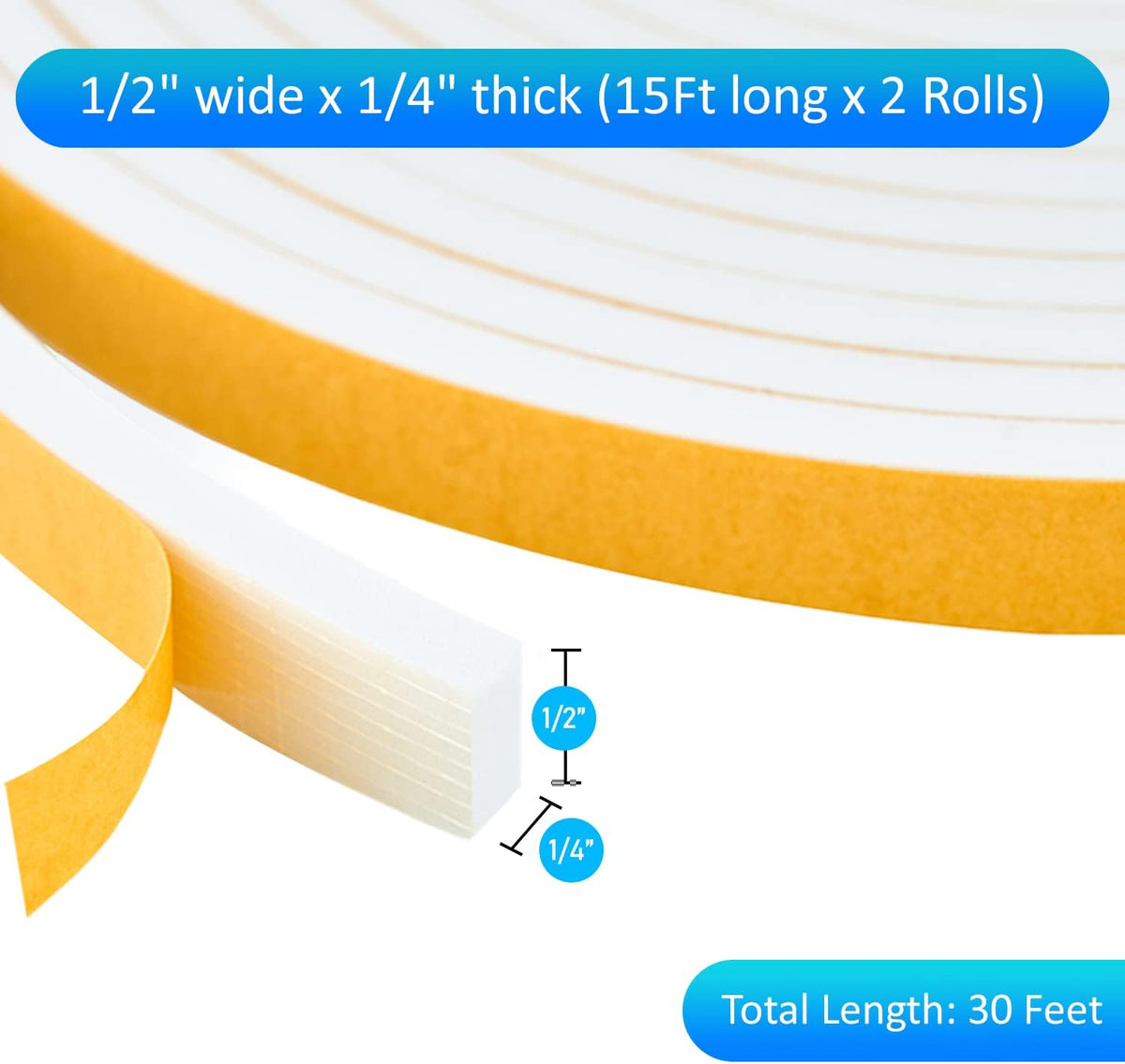 High Density Foam Weather Stripping Door Seal Strip Insulation Tape Roll for Insulating Door Frame