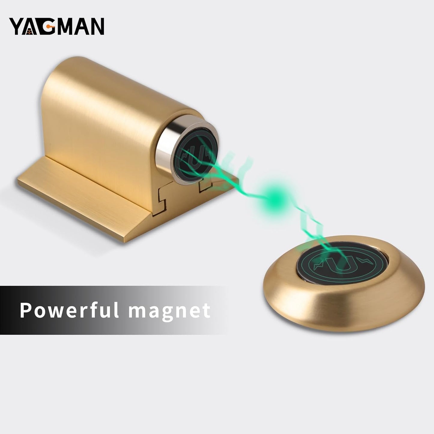 1 Pack Magnetic Door Stoppers Retractable Bottom of Door Holder No Drilling Mount Floor Door Stop