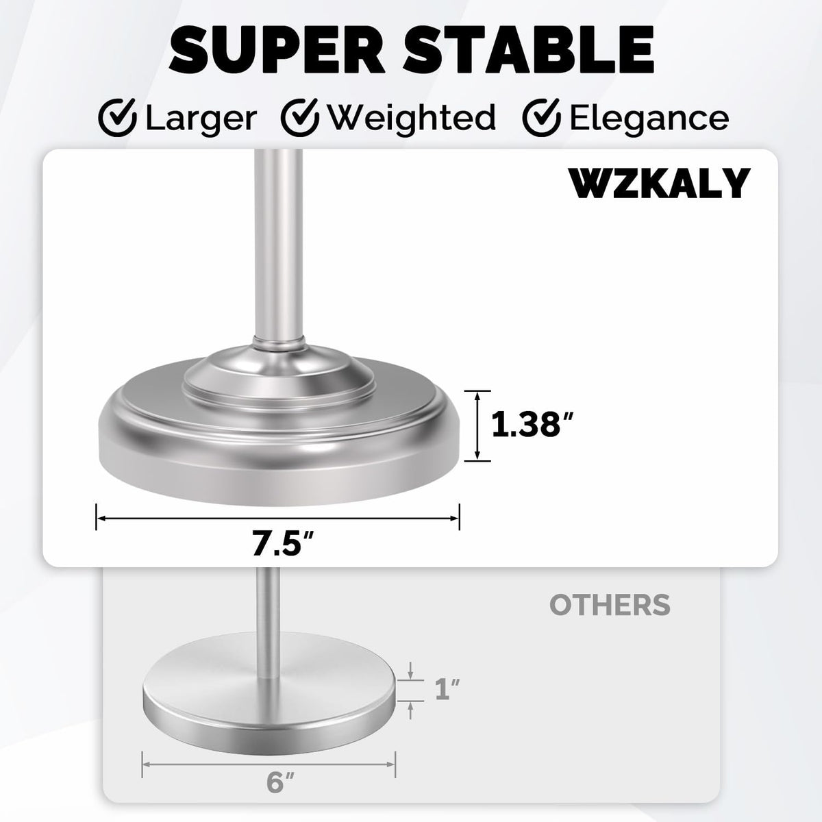 Toilet Paper Holder Stand, Brushed Nickel Toilet Paper Holder Free Standing, Post Pivoting Design &