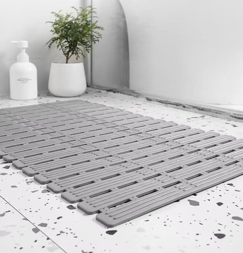 Bathtub Mat Non Slip for Bathroom with Suction Cups and Drain Holes 35.4 * 15.7 Inch Shower Mat for