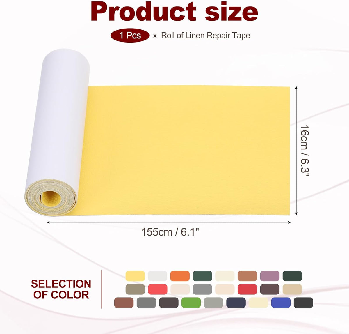 PATIKIL Leather Patches Tape for Furniture, 6.3 x 61 Inch Self Adhesive Vinyl Leather Repair Kit