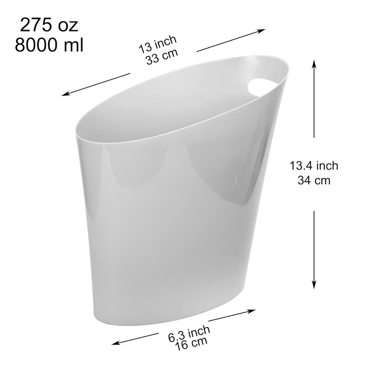 Youngever 2 Gallon Slim Trash Can, Plastic Garbage Container Bin, Small Trash Bin with Handles for