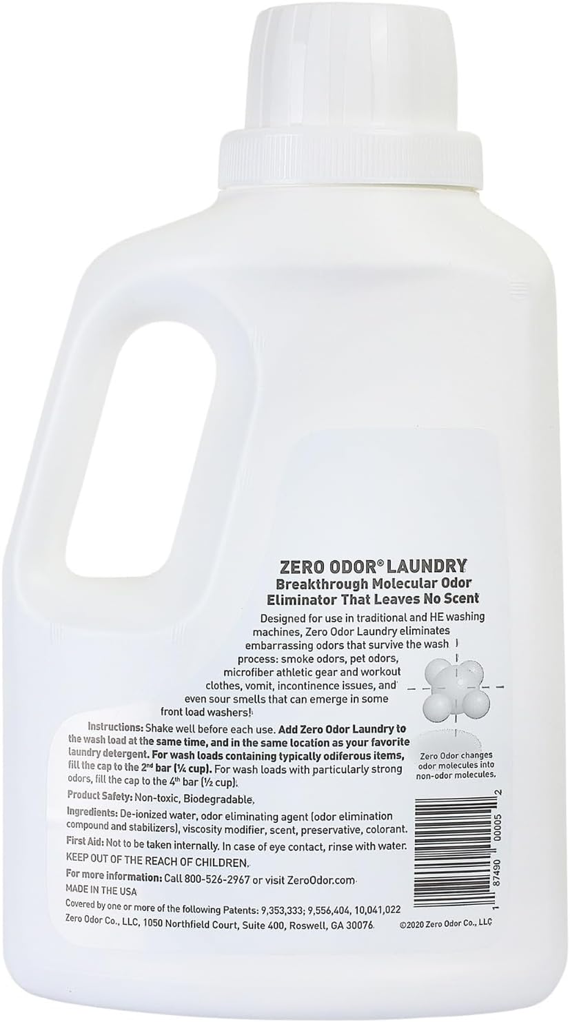 Zero Odor – Laundry Odor Eliminator - Permanently Eliminate laundry Odor – Patented Molecular