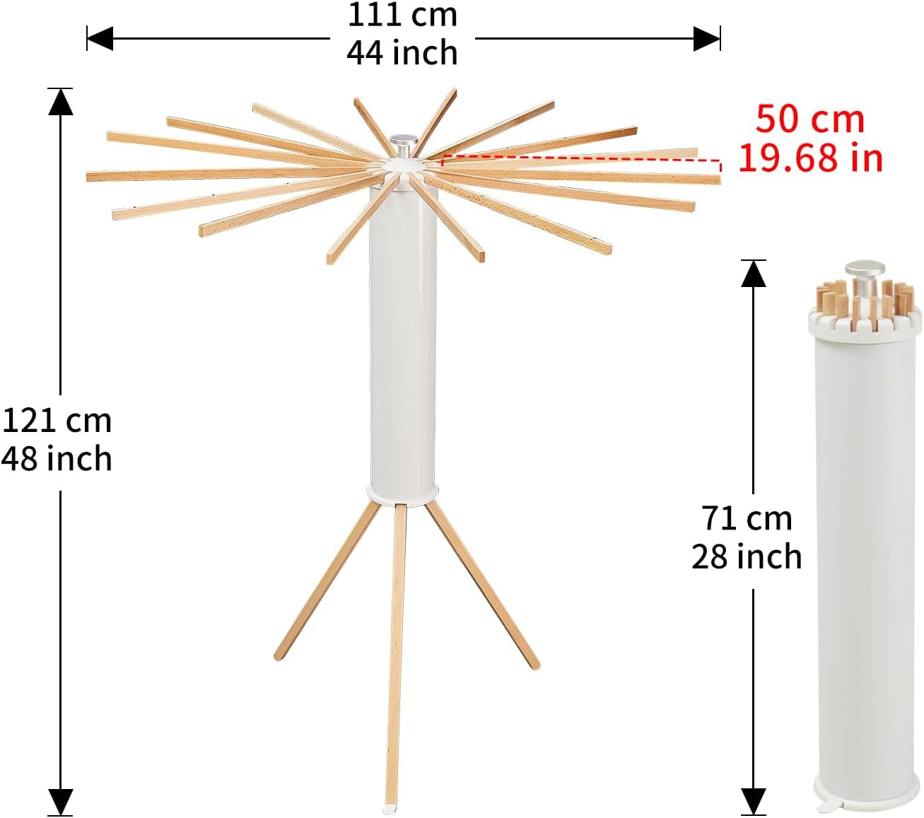 JOOM Tripod Clothes Drying Rack, Garment Rack Portable and Foldable Space Saving Laundry Drying