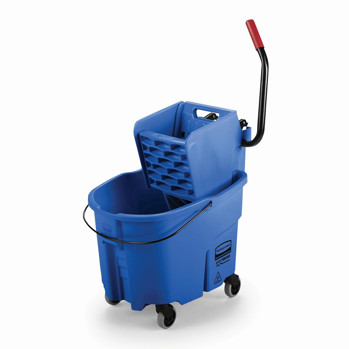 Rubbermaid Commercial Products WaveBrake 35 QT Side-Press Mop Bucket and Wringer Combo on Wheels