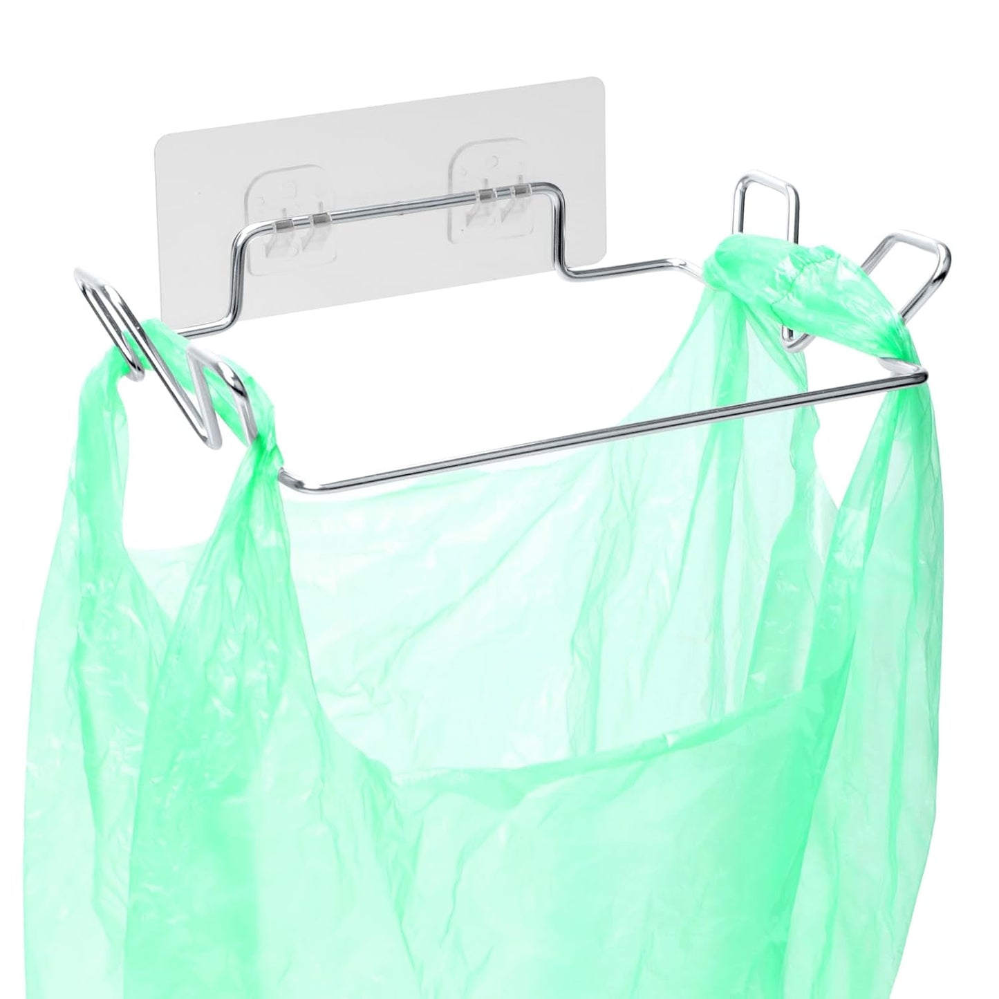 Stainless Steel Trash Bag Holder for Kitchen Cabinets Doors and Cupboards, Under Sink Bag Hanger