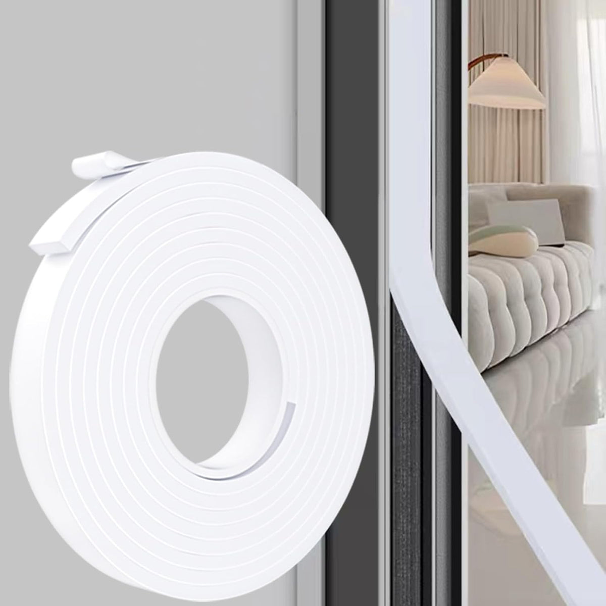 Weather Stripping Door Seal White,1Inch Wide X 1/4 Inch Thick,Air Conditioner Window Seal,Self
