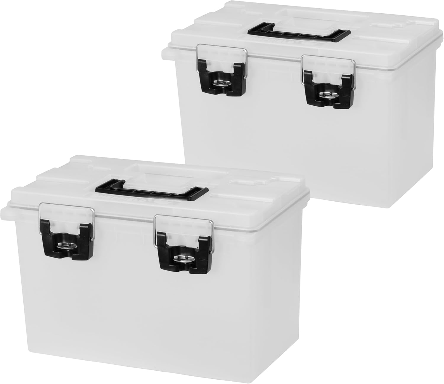 Sheffield 12763 XL Storage Bins With Lids, 2-Pack Stackable Storage Bins, Made in USA, Lockable and