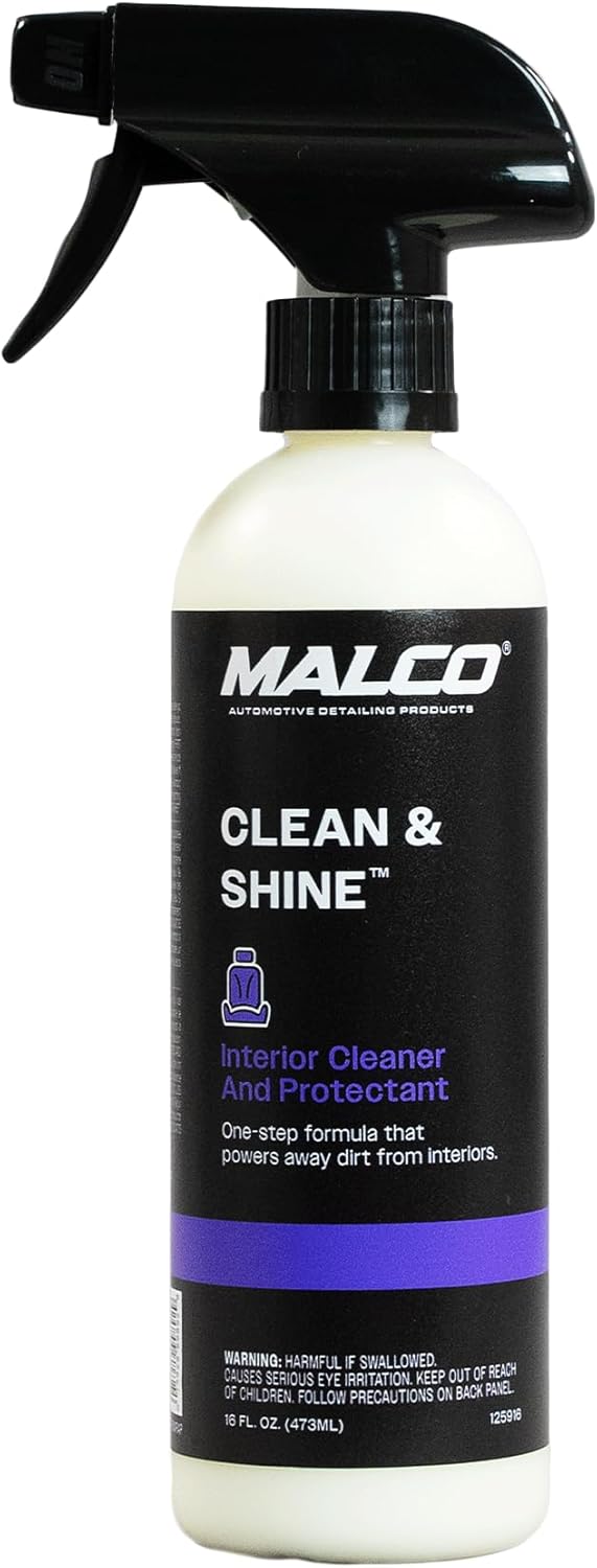 Malco Clean & Shine Interior Car Cleaner and Dressing – Restore Leather, Plastic and Vinyl Surfaces
