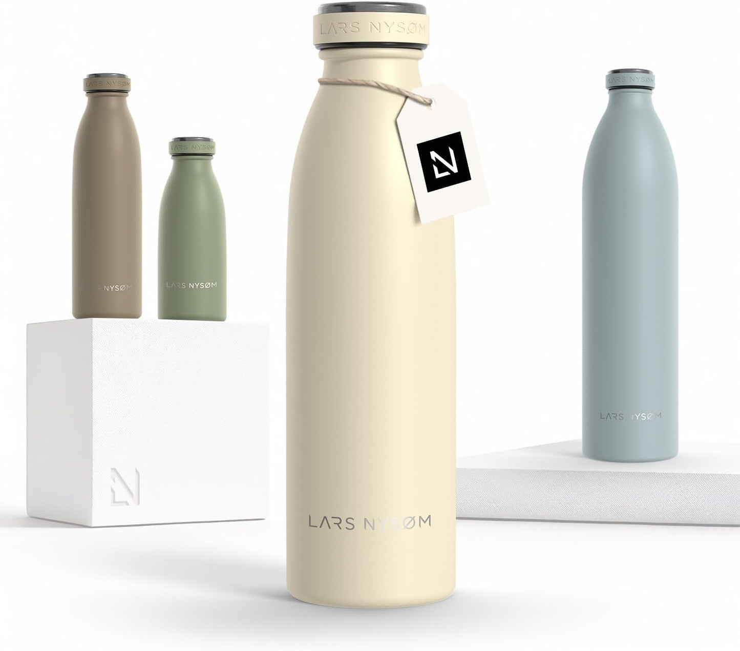 LARS NYSØM Stainless Steel Insulated Water Bottle 12oz 17oz 25oz 34oz 51oz | Insulated Thermo Flask