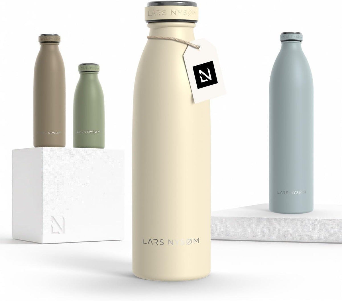 LARS NYSØM Stainless Steel Insulated Water Bottle 12oz 17oz 25oz 34oz 51oz | Insulated Thermo Flask
